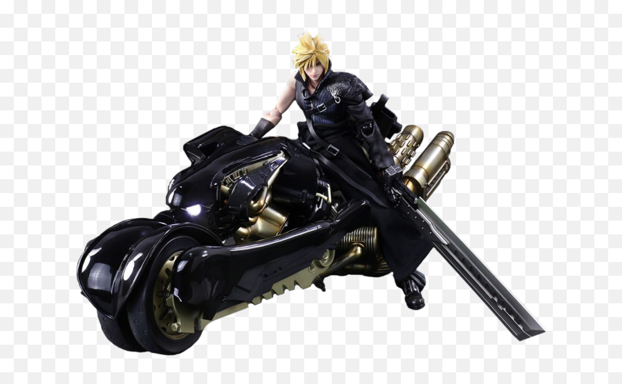 Final Fantasy Vii - Cloud Strife U0026 Fenrir Play Arts Kai 11u201d Action Figure Play Arts Cloud Fenrir Png,Cloud Strife Transparent