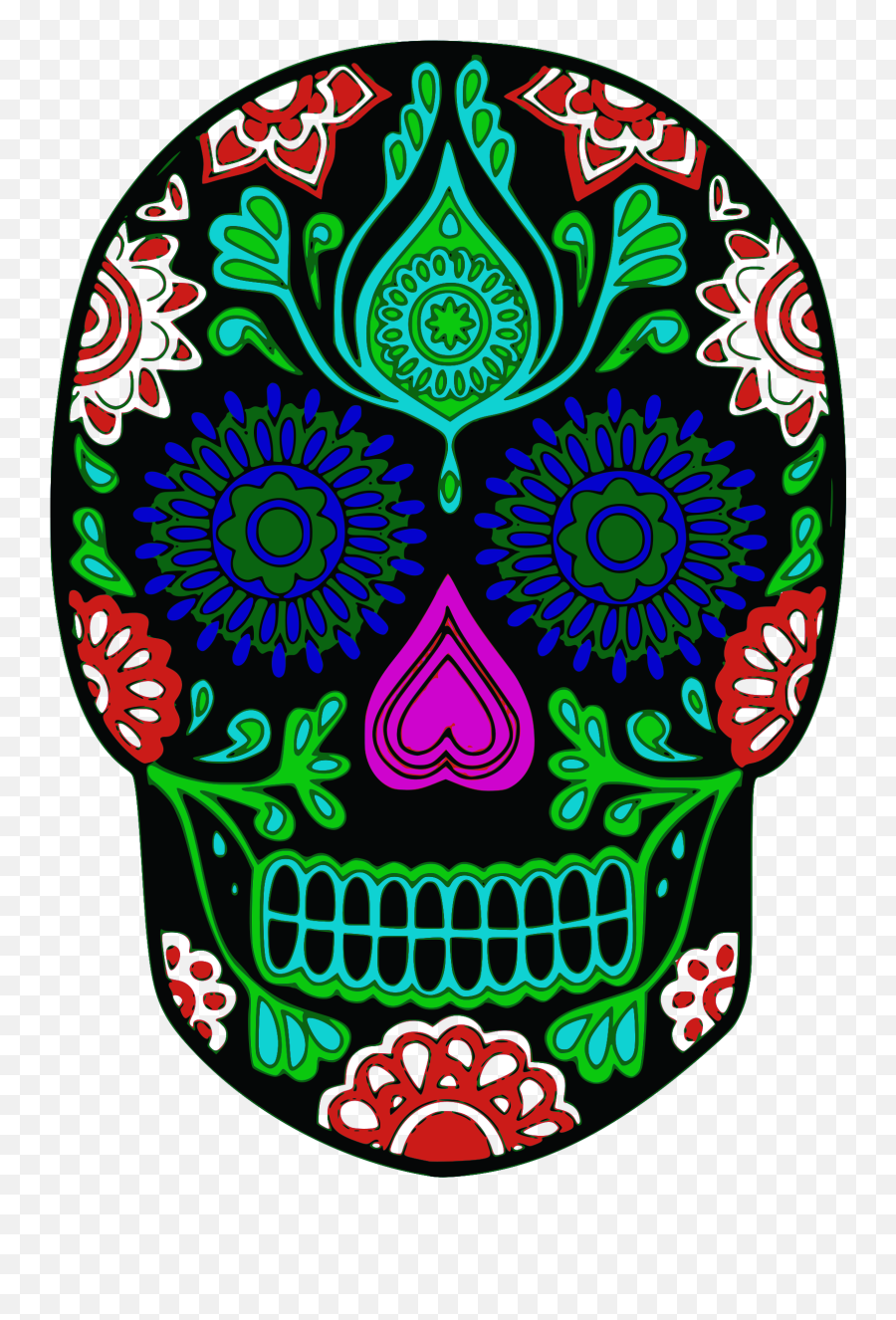 Download Green Skull Png - Transparent Png Png Images Dia De Los Muertos Mexico Flag,Skull Png Transparent