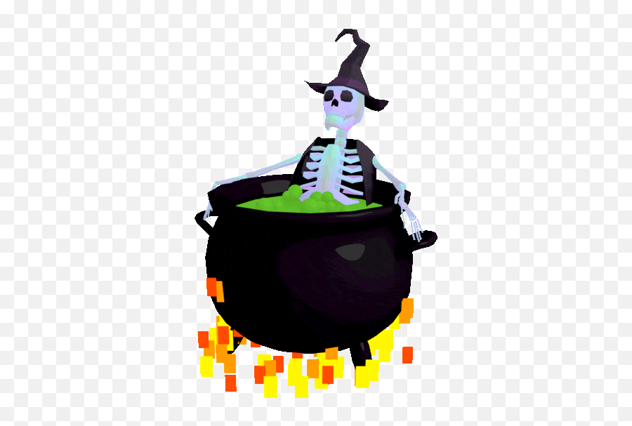 Hot Tub Halloween Sticker By Jjjjjohn Skeleton - Transparent Streaming Twitch Alert Gifs Png,Emoji Icon Halloween Costume