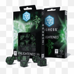Dice Set 6d6 Ingress Enlightened - Koci Rpg png
