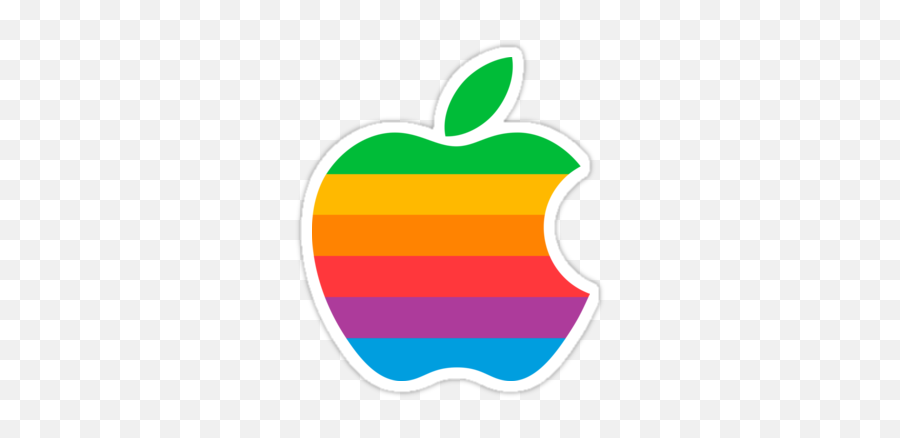 Apple Logo Sticker - Retro Apple Logo Png,Apple Logo Sticker