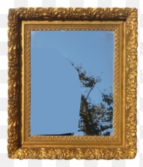 Vintage Antique Wall Mantle Mirror Decorative Gold Gilt Ornate Square Frame - Picture png