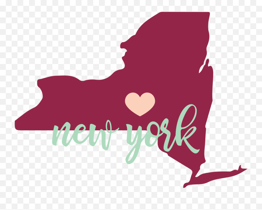 New York State Sticker - New York State With Heart Png,New York State Png