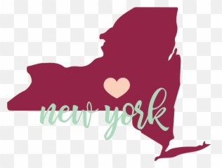 New York State Sticker - New York State With Heart Png,New York State Png