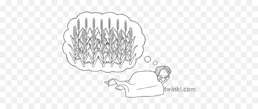 Pharaoh Dreaming About Seven Thin Corn Stalks And Fat - Drawing Png,Corn Stalk Png