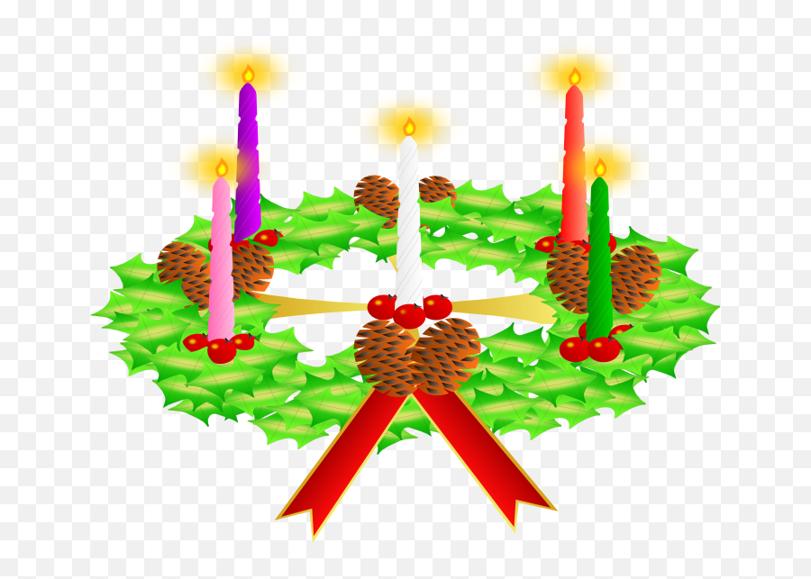 Clipart Of Christmas Wreaths 3 - Clipartix Dibujo De La Corona De Adviento Png,Christmas Garland Png