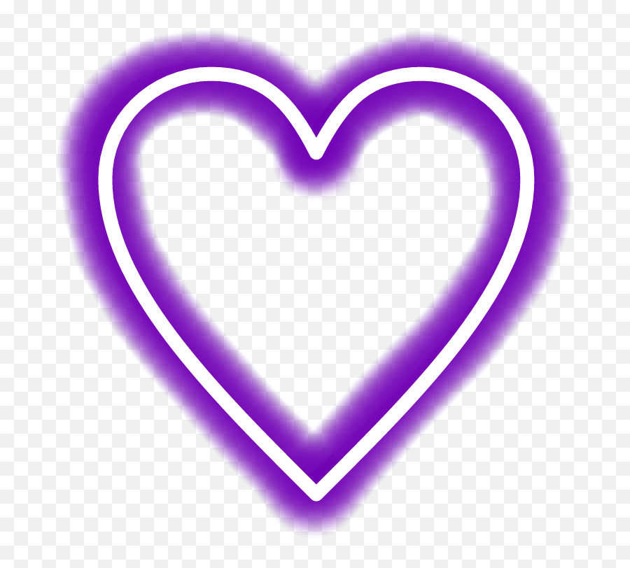 Neon Transparent Purple Heart - Purple Hearts Transparent Background Png,Neon Heart Png