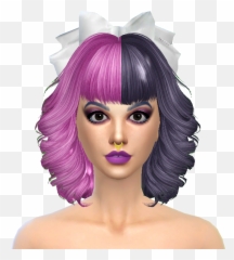 Sims Hair Wig Martinez Melanie Black - Melanie Martinez Sims 4 Png,Melanie Martinez Png