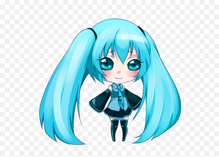Top Hatsune Miku Stickers For Android U0026 Ios Gfycat - Hatsune Miku Chibi Png,Hatsune Miku Transparent