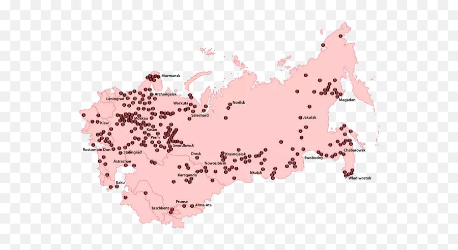 In What Ways And With Success Did Stalin Deal - Map Of Soviet Gulags Png,Stalin Transparent