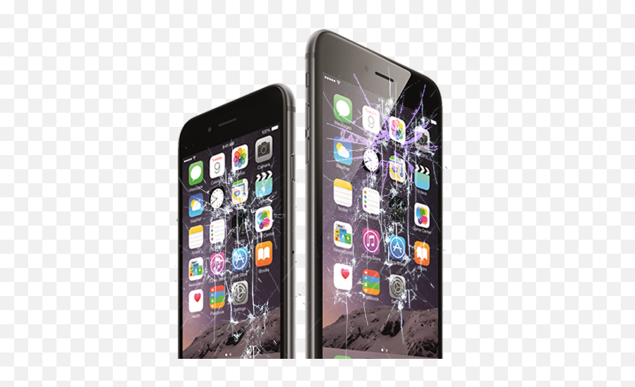 Iphone Screen Replacement Center Cracked Repair - Comparison Iphone 6 6 Plus Png,Cracked Screen Transparent