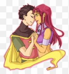 Teen Titans Starfire - Robin Et Fanart Transparent And png
