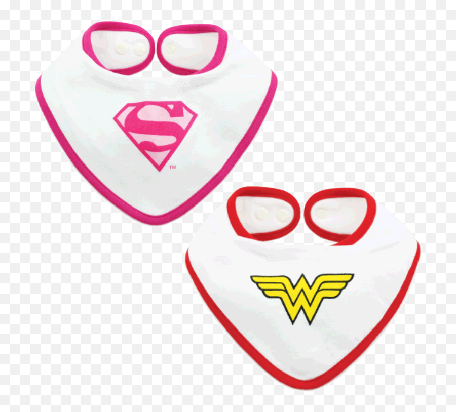 Supergirl U0026 Wonder Woman Bandana Bib Set For Twin Girls - Superman Png,Supergirl Logo Png
