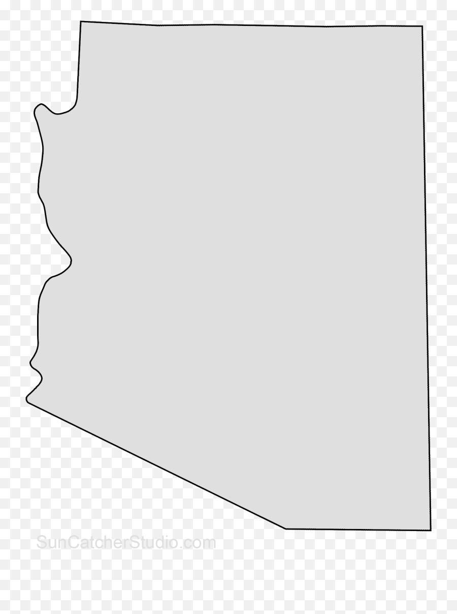 Arizona Map Outline Png Shape State Stencil Clip Art - Arizona Map Outline Silhouette,United States Outline Png