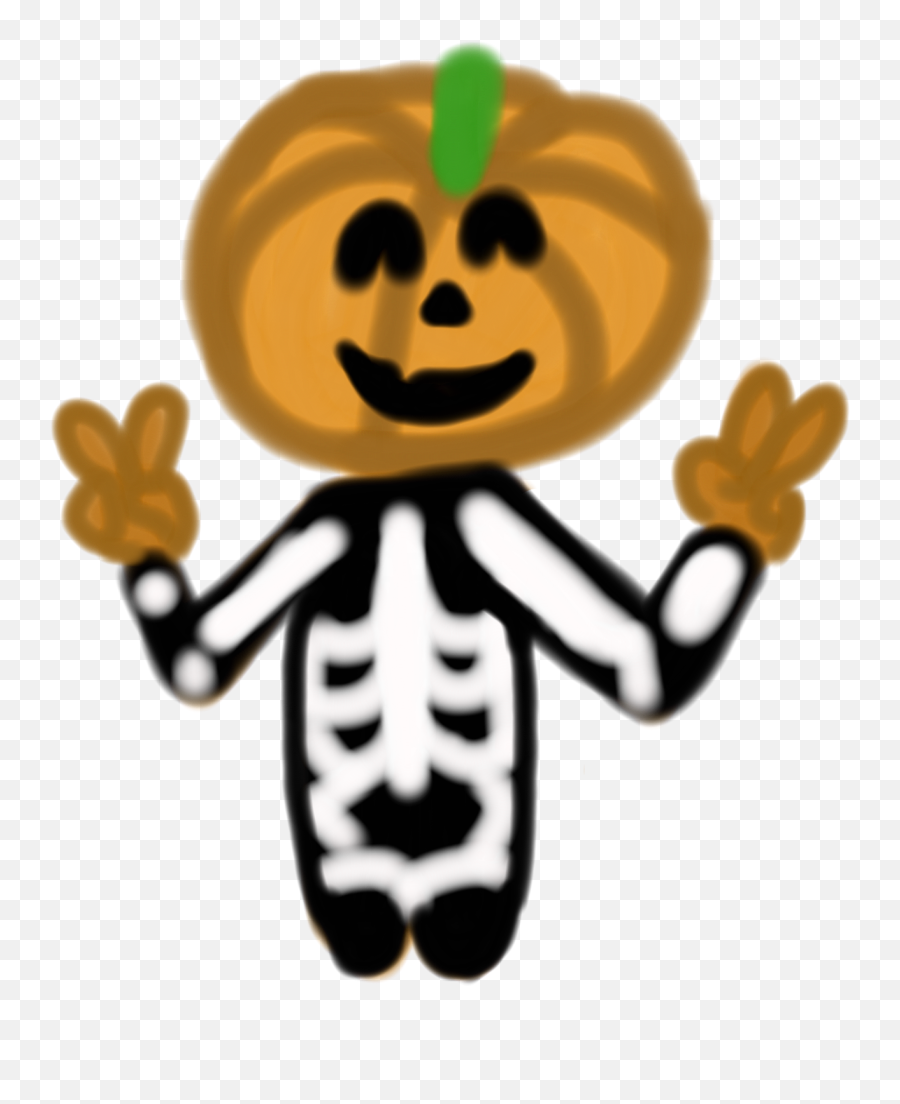 Pumpkin As Skull U003d Freetoedit Scjackolantern Ja - Cartoon Png,Pumpkin Emoji Transparent