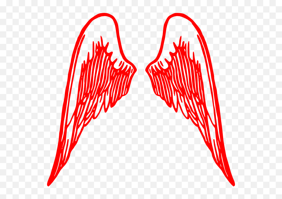 Red Angel Wings Clip Art - Vector Clip Art Red Neon Wings Png,Angle Wings Png