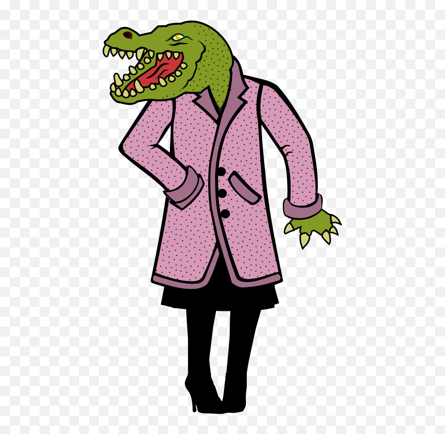 Stylish Lizard Person - Openclipart Clipart Coat Png,Single Person Icon