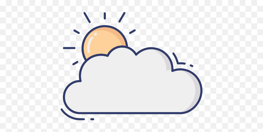Clouds And Sun - Free Weather Icons Dot Png,Sun Cloud Icon
