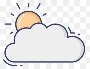 Clouds And Sun - Free weather icons Dot png