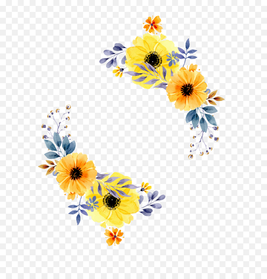 Hd Flowers Border Png Image Free Download - Yellow Flower Border Design Png,Flower Border Png