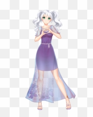 Anime Little Girl Png - With The Two Pigtails As Hair Cut Black Dress Anime Girl