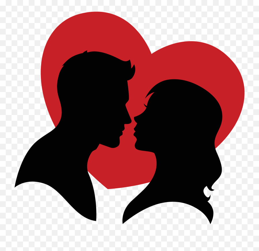 Love Heart Clip Art - Couple Clipart Png,Heart Silhouette Png