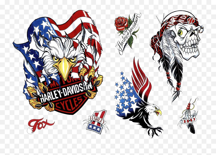 Download Tattoo Eagle Harley - Harley Davidson Logo With Eagle Png,Harley Davidson Logo With Wings