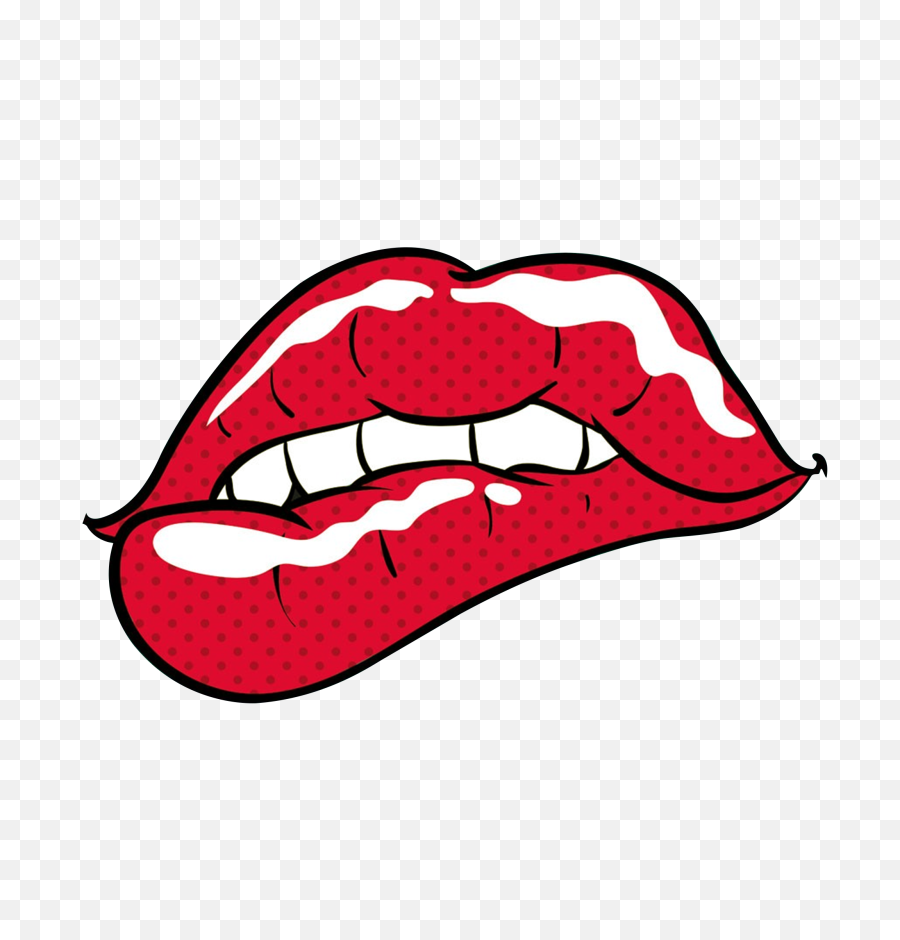 Pop art mouth lips clipart png.