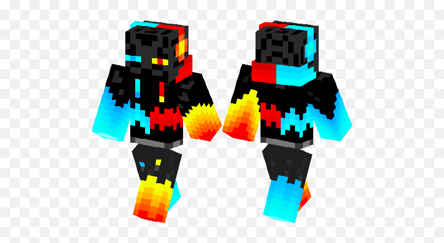 Minecraft Fire And Ice Enderman Skin - Skins De Minecraft De Enderman Png,Enderman Png