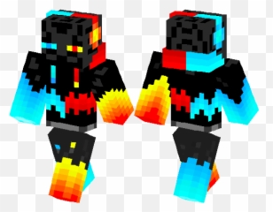 Minecraft Fire And Ice Enderman Skin - Skins De Minecraft De Enderman Png,Enderman Png