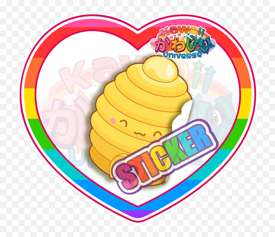 Download Hd Cute Bee Hive Sticker - Stickers Tradition Usa Rainbow Sushi Kawaii Png,Cute Bee Png