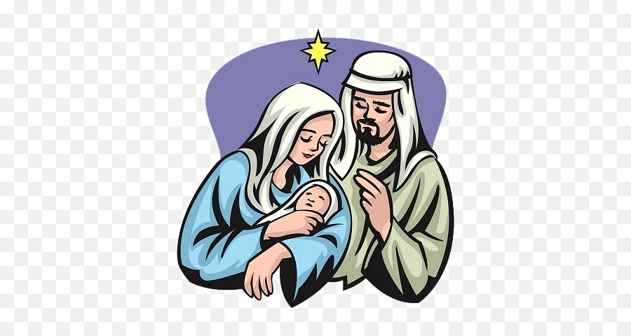 Holy Family - Mary Joseph And Baby Jesus Clipart 396x400 Mary Joseph And Baby Jesus Clipart Png,Jesus Clipart Png