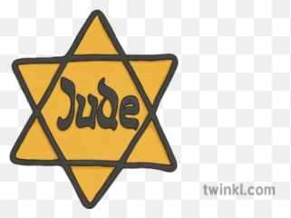 Jewish Yellow Star Of David Badge History Nazi Secondary - Of Ww2 png