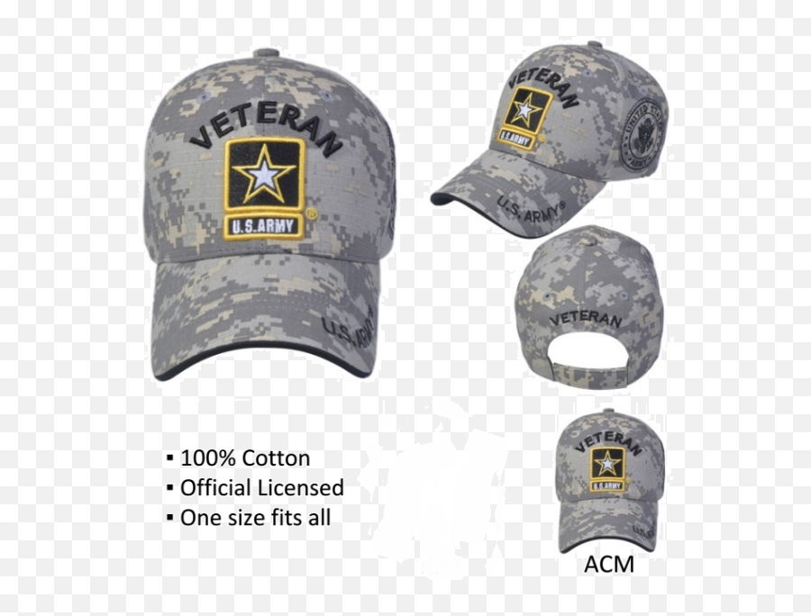 United States Army Veteran Hat With Star Logo - A04arv01acmbk Baseball Cap Png,Army Star Png
