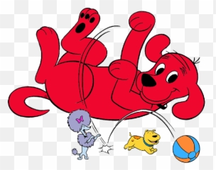 Download Hd Big Red Dog Clifford Cleo - Clifford The Big Red Dog On His Back Png,Clifford Png
