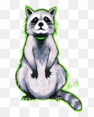 Download Hd Drawing Raccoon Portrait - Raccoon Transparent El Mapache En Dibujo Png,Raccoon Transparent