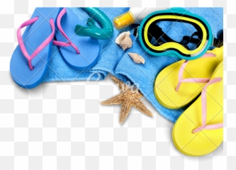 Seashells Png - Flipflops Towel Sun Cream Diving Mask Marine Invertebrates,Seashells Png