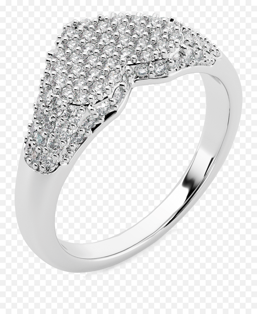 Diamond Heart Pave Signet Ring - Solid Png,Diamond Heart Png