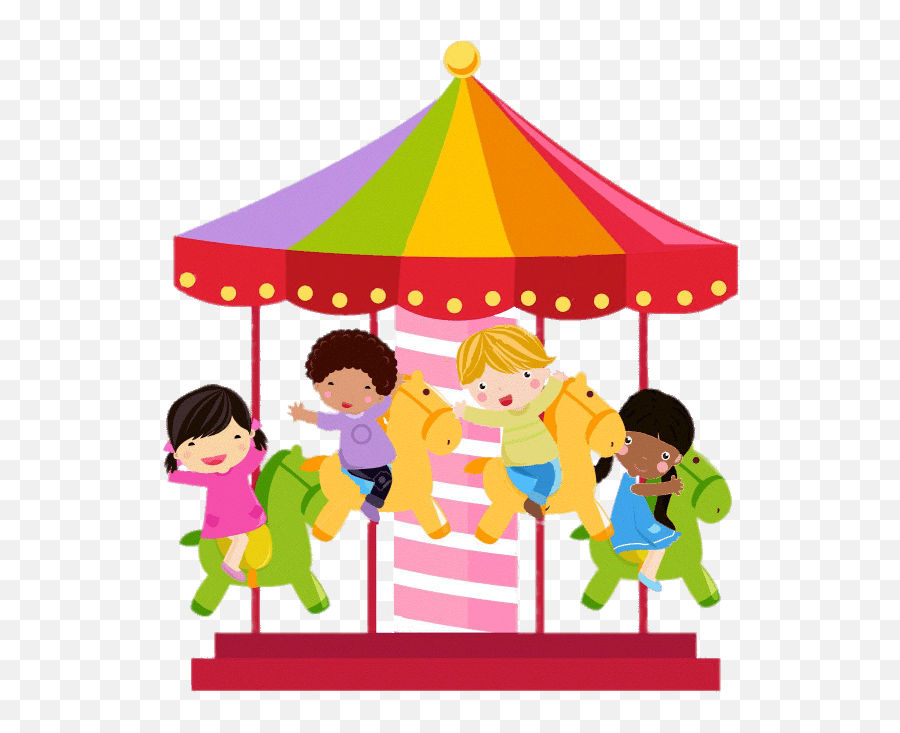 Colourful Merry Go Round Illustration Transparent Png - Stickpng Merry Go Round Clipart,Round Png
