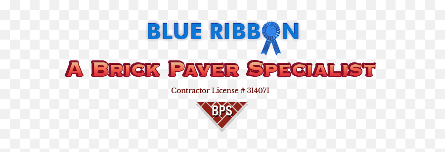Pavers Retaining Walls Blue Ribbon Brick Paver Specialist - Vertical Png,Red And Blue Ribbon Logo