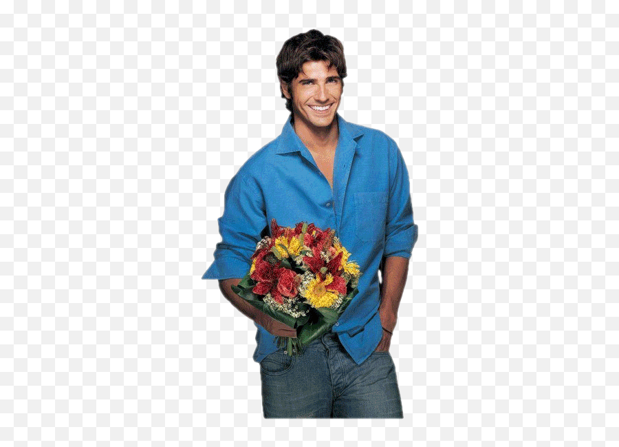 Guy With Flowers Png Official Psds - Man Giving Flowers Gif,Bunch Of Flowers Png