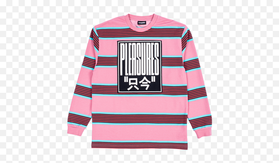Pleasures Electronics Striped Long Sleeve Shirt Pink Png