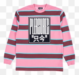 Pleasures Electronics Striped Long Sleeve Shirt Pink Png
