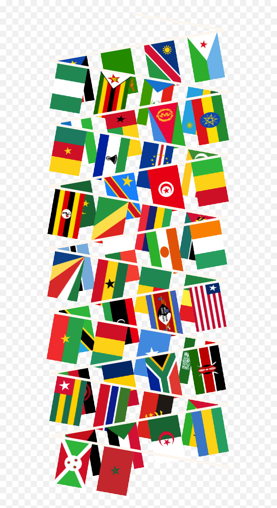 Download African Multi Nation Bunting - 54 Country Of Africa African Country Flag Png,Bunting Banner Png