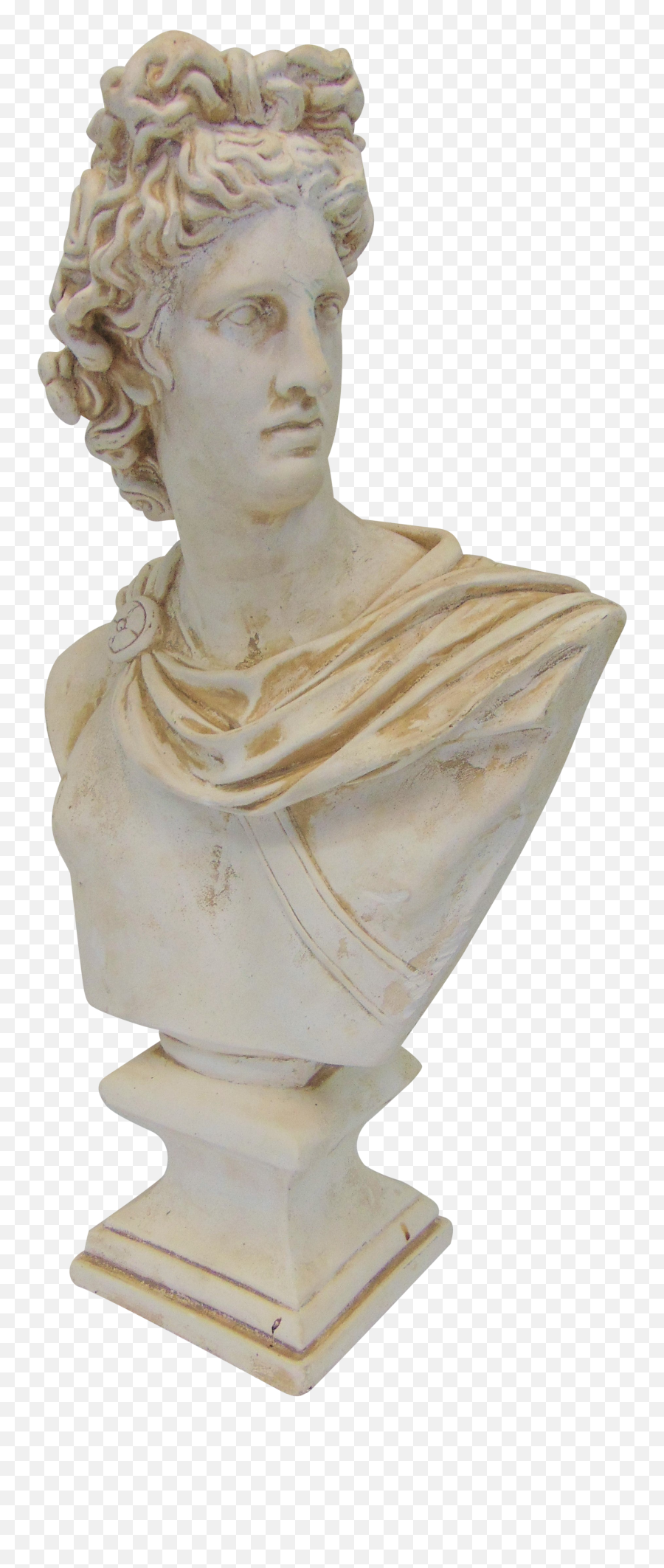 Roman Male Figural Plaster Statue - Classical Sculpture Png,Roman Bust Png