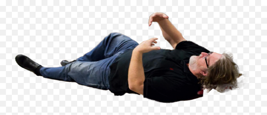 Cutouts - Man Lying Down Png,Gabe Newell Png