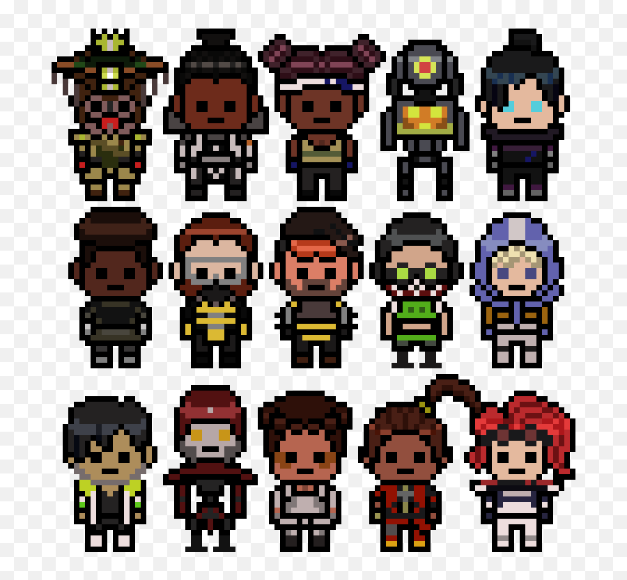 I Drew The Apex Legends Cast As Danganronpa Pixel Icons - Apex Legends Character Mini Icons Png,Danganronpa Icon
