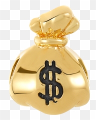 Golden Money Bag Bead - Transparent Gold Money Bag Png,Money Bags Icon