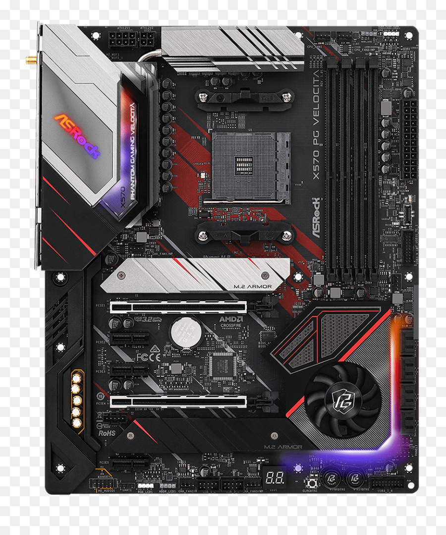 Asrock X570 Pg Velocita Am4 Amd Sata 6gbs Atx Motherboard - Asrock X570 Pg Velocita Png,Hp 3d Drive Icon Missing From Windows 1709