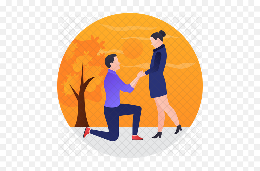 Wedding Proposal Icon Of Rounded Style - Illustration Png,Proposal Png